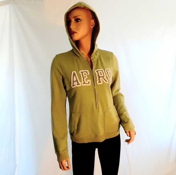 Aeropostale Tops - Aeropostale Hoodie 3/4 Zip-Up Sweatshirt
